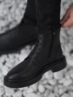 بوت‌ چرم طبیعی مشکی Forli کد sho186 - Image 2